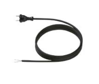 Bachmann Netzkabel – Konturenstecker (CEE 7/17) – Offenes Ende, 3 m, 2×1 mm², Schwarz