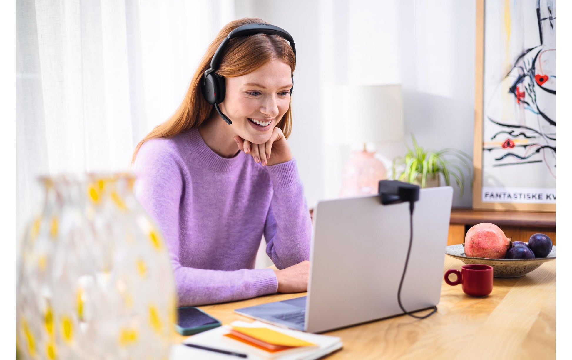 Jabra Evolve2 65 Flex – Duo Headset – USB‑A, Bluetooth, Kabelloses Laden – für Microsoft Teams