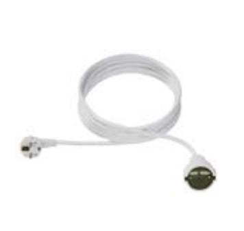 Bachmann Verlängerungskabel – Schuko (Typ E/F)–Schuko (Typ F), 7,5 m, IP20, 3×1,5 mm², weiss