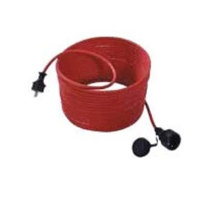 Bachmann Verlängerungskabel – Schuko (Typ E/F)–Schuko (Typ F), 50 m, IP55, 3×1,5 mm², Rot