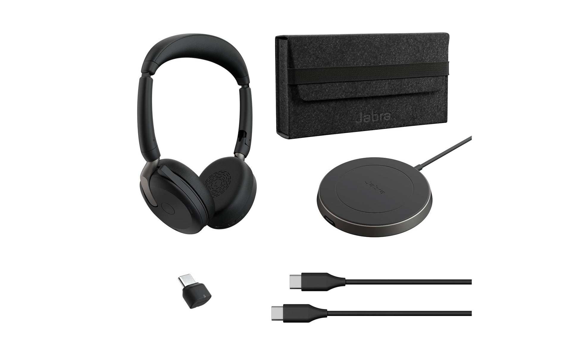 Jabra EVOLVE2 65 FLEX – Duo Headset – Bluetooth, USB‑C (Link 380C), Stereo – für UC
