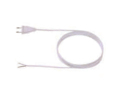 Bachmann Verlängerungskabel – Eurostecker (CEE 7/16) – Offenes Ende, 3 m, 2×0,75 mm², Weiss