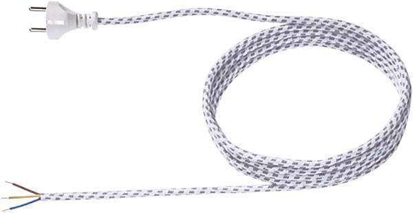 Bachmann Zuleitung Stromkabel – Schuko (CEE 7/7) – Offenes Ende, 3 m, 250 V/10 A, 3×1,0 mm², für Bügeleisen