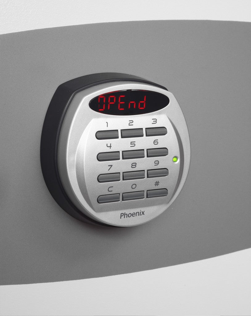 Phoenix Safe Co. Phoenix Tresor FS0442E – Elektronikschloss – 84 l – Feuerschutz 90 min – Bodenmontage – Weiss