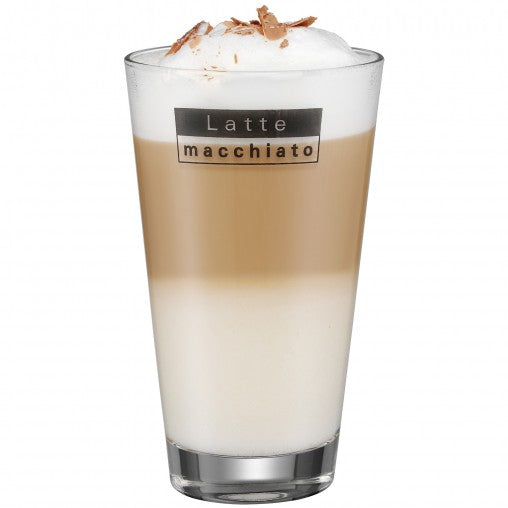WMF Latte Macchiato Becher – 6er Set, 280 ml, H 15,0 cm, Glas, Transparent, spülmaschinenfest, inkl. Löffel