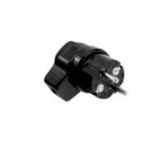 Bachmann Montagestecker, Vollgummi-Winkelstecker, Schutzkontakt, IP44, 16 A 250 V, 55×50×75 mm – Schwarz