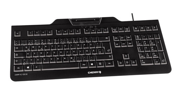 CHERRY KC 1000 SC – Tastatur, kabelgebunden (USB), AZERTY (BE), Fullsize (mit Ziffernblock), Schwarz