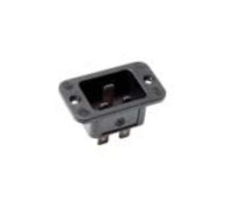 Bachmann Kaltgeräteeinbaustecker IEC320 C20 – 16 A, 250 V, Thermoplast, Schraubanschluss, Schwarz
