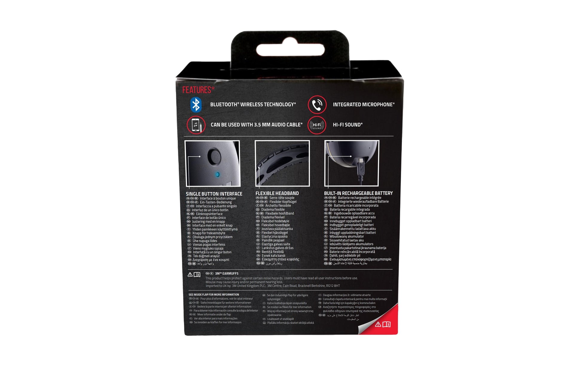 3M WorkTunes Connect Kapselgehörschutz – Bluetooth, mit Mikrofon, 31 dB, Kopfbügel, Schwarz