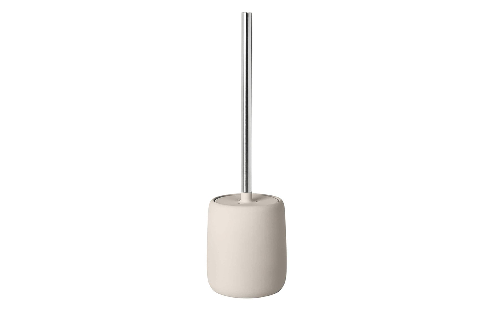 Blomus Sono – WC-Bürstenset – Keramik, beige, mit Deckel, Kopf austauschbar, H 39 cm, Ø 11,4 cm