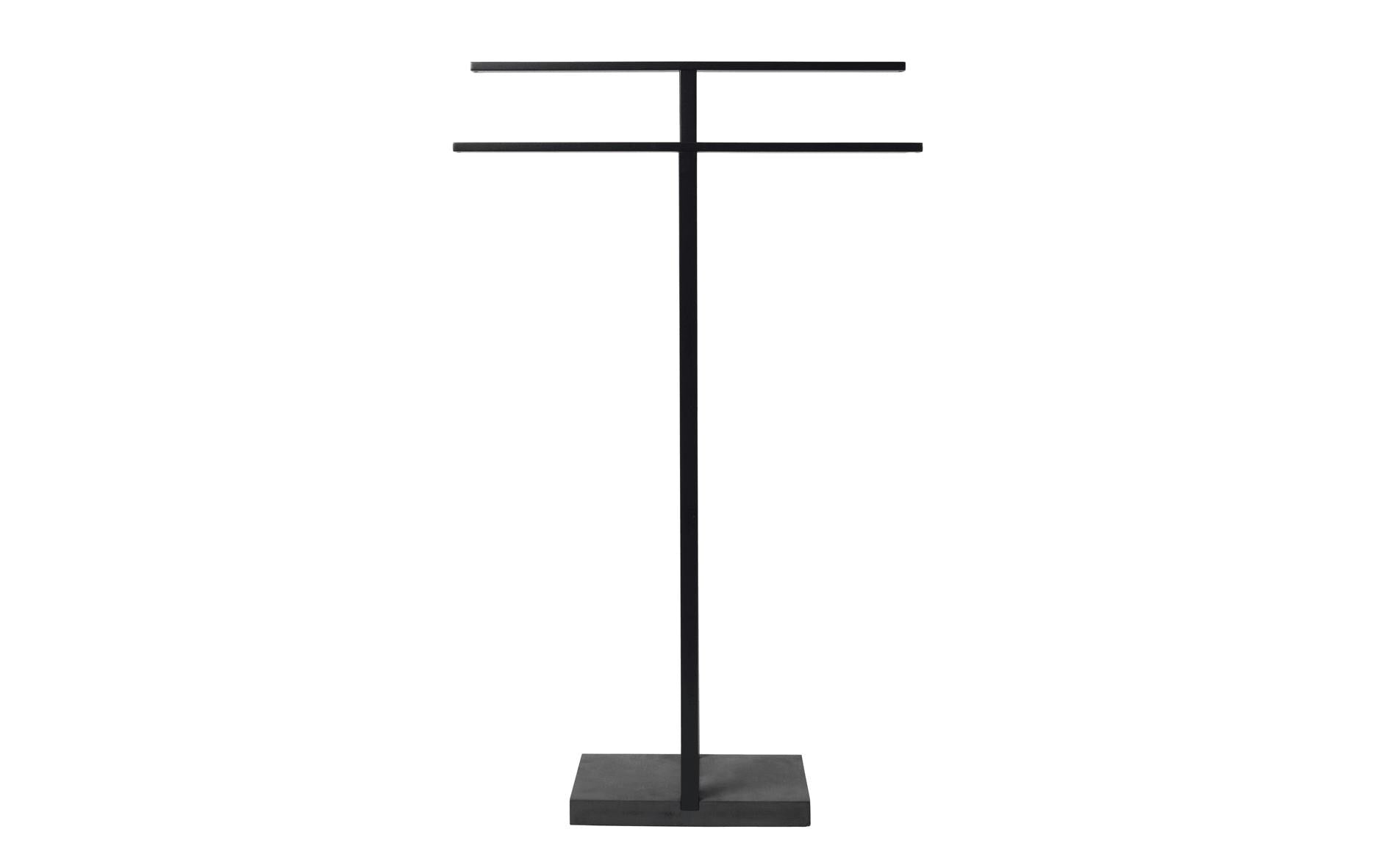 Blomus Handtuchständer Menoto – 2 Arme, 16×50×86 cm, Polystone, Stahl (pulverbeschichtet), Schwarz