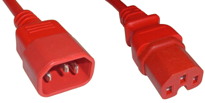 Diggelmann Netzkabel, IEC C14 auf IEC C15, 1,5 m, Rot, C14C15RD10-1.5