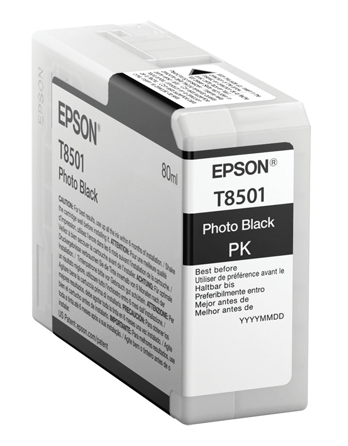 Epson Tintenpatrone T850100, Schwarz, 80 ml, Original – für SureColor SC-P800