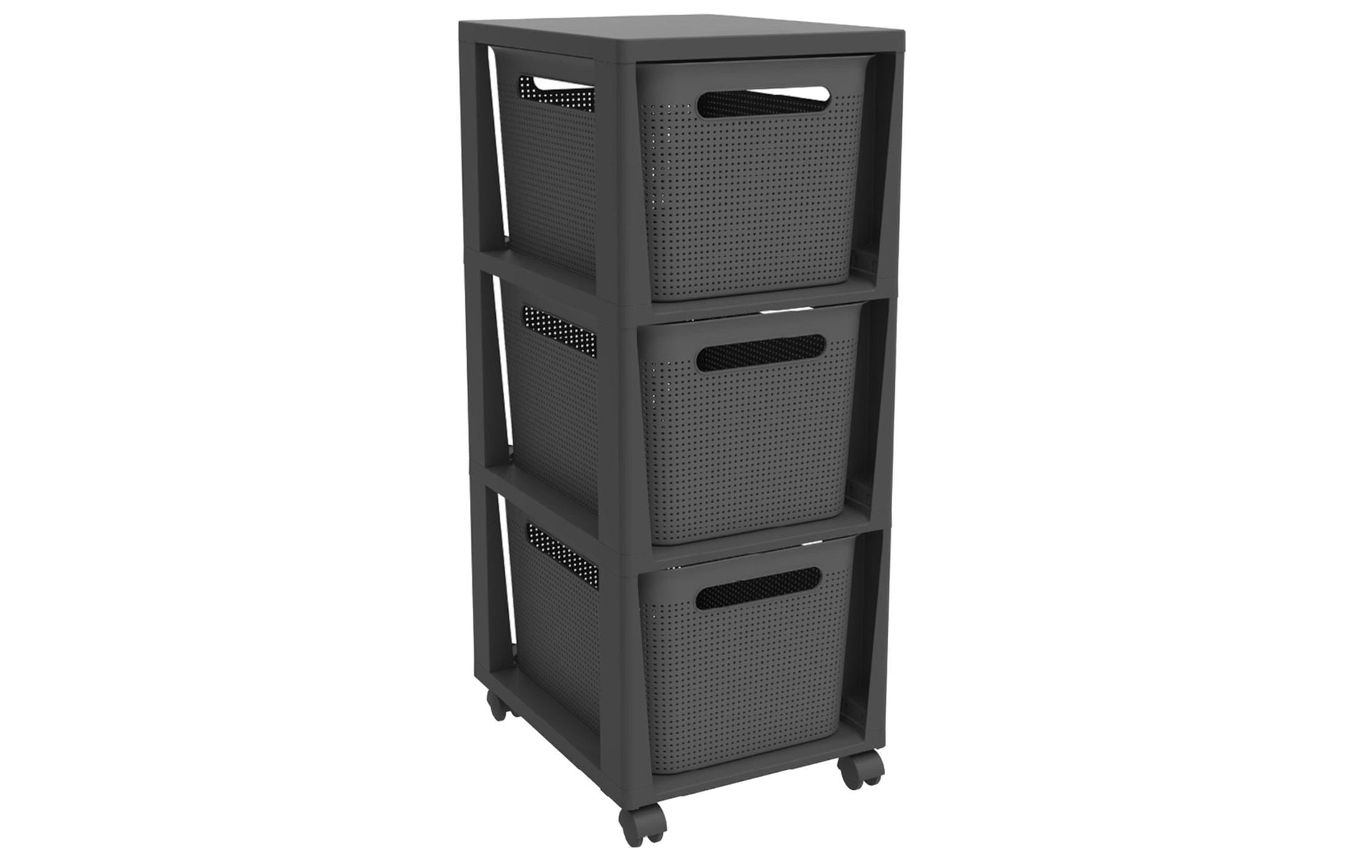 Rotho Schubladenturm Brisen – Kunststoff, Anthrazit, 30 × 77 × 37 cm