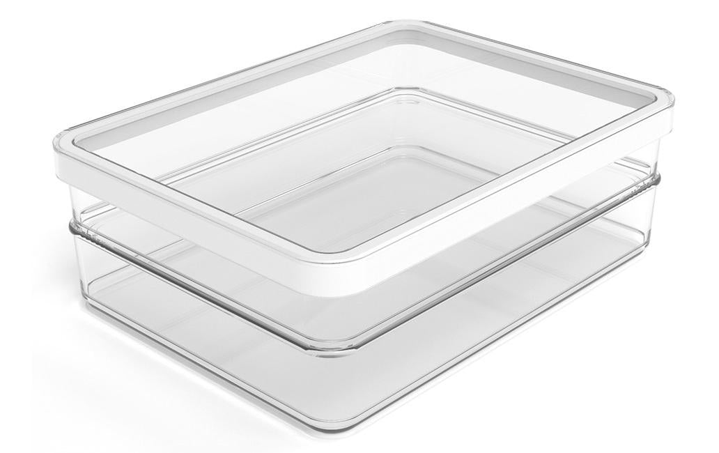 Rotho Vorratsdose 2 × 850 ml, 15 × 20 × 7 cm, Kunststoff (SAN), transparent/weiss