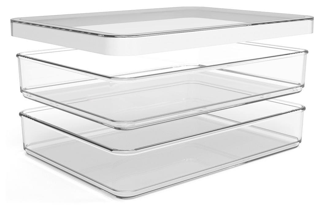 Rotho Vorratsdose 2 × 850 ml, 15 × 20 × 7 cm, Kunststoff (SAN), transparent/weiss