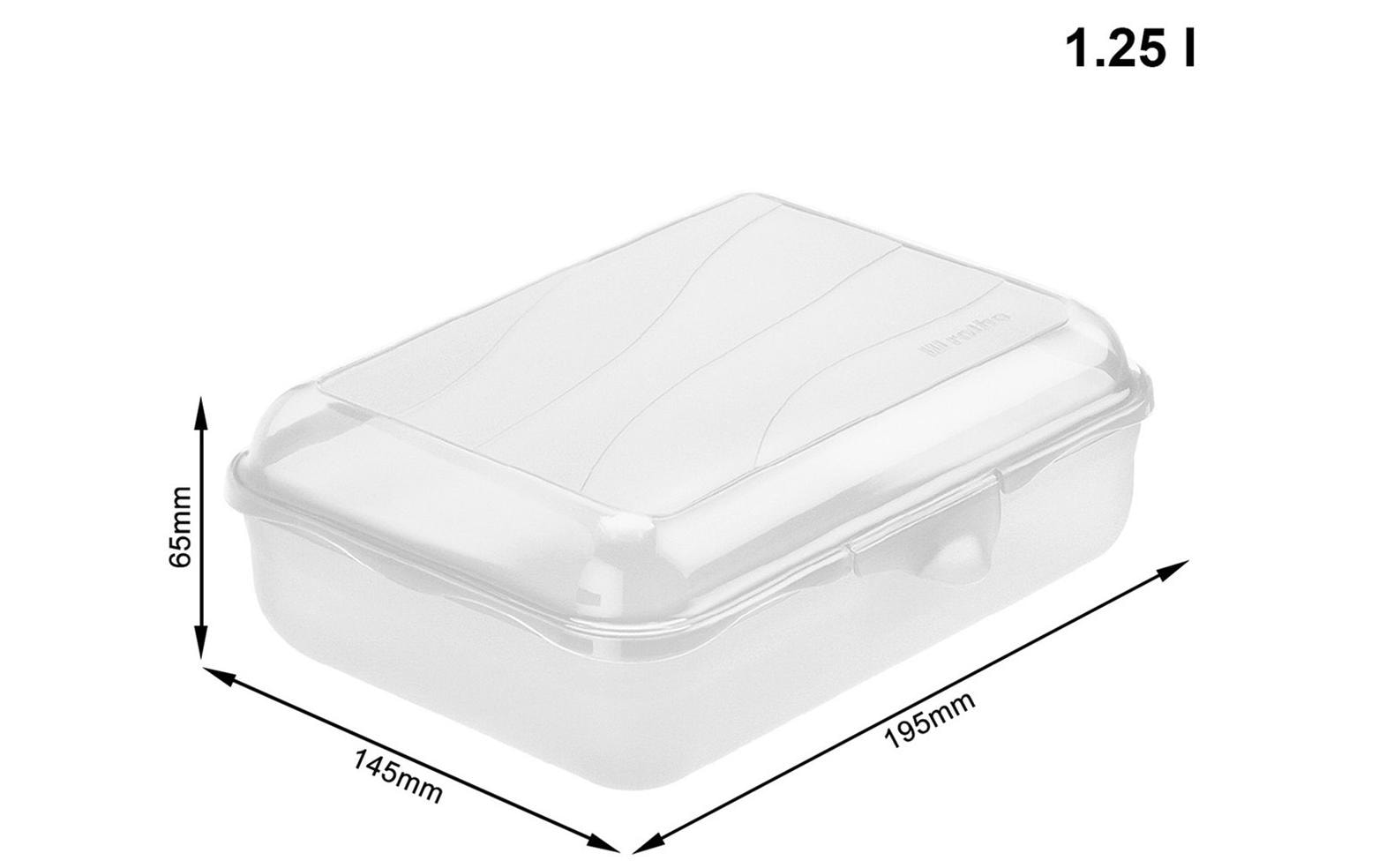Rotho Lunchbox 1,25 l, 19,5 × 14,5 × 6,5 cm, Polypropylen (PP), transparent, BPA-frei