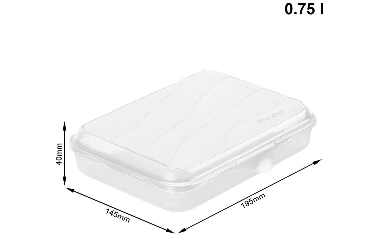 Rotho Lunchbox 750 ml, 19,5 × 14,5 × 4 cm, Polypropylen (PP), transparent