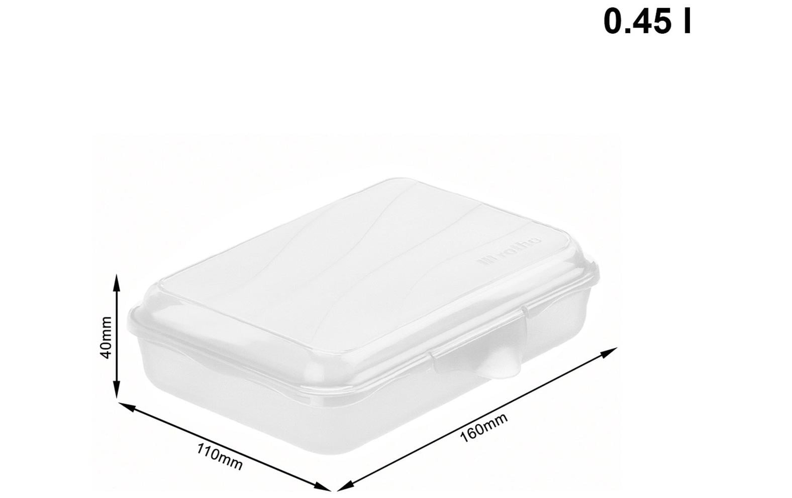 Rotho Lunchbox 450 ml, 16 × 11 × 4 cm, Polypropylen (PP), transparent
