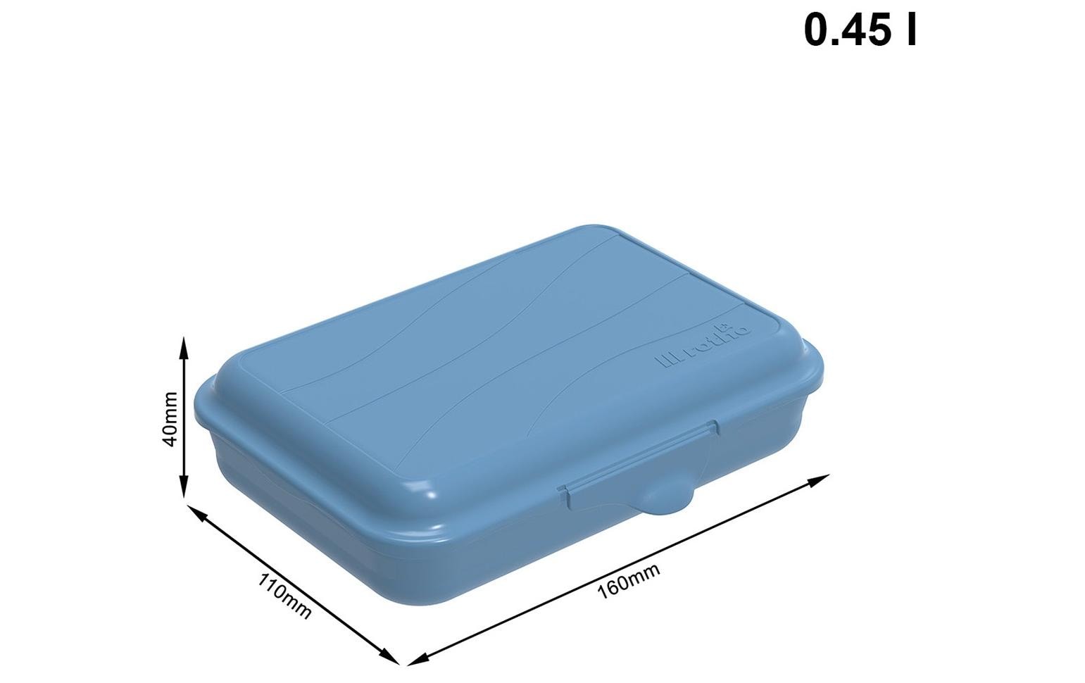 Rotho Lunchbox 450 ml, 16 × 11 × 4 cm, Polypropylen (PP), blau