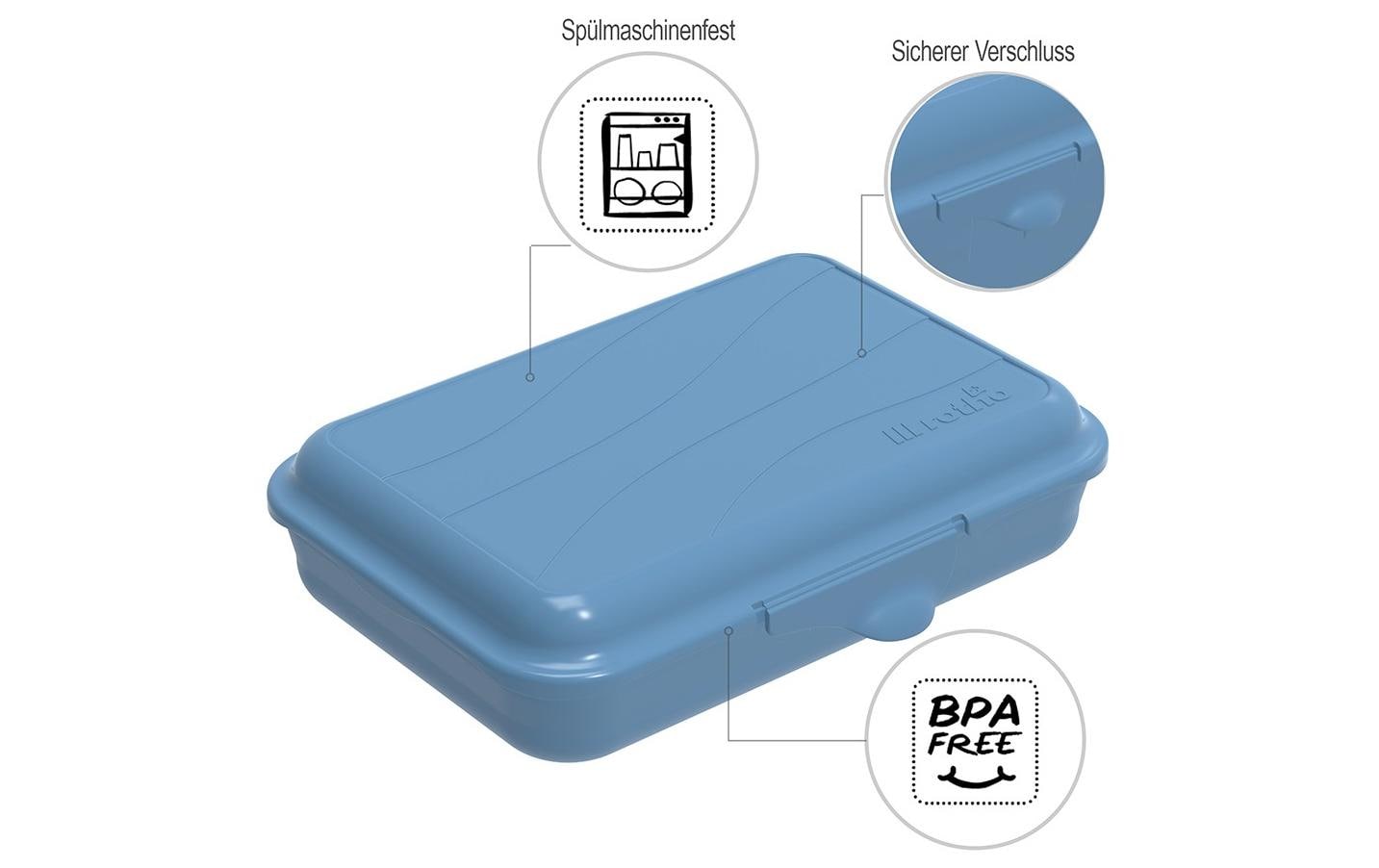 Rotho Lunchbox 450 ml, 16 × 11 × 4 cm, Polypropylen (PP), blau