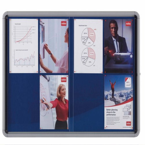 Nobo Schaukasten Premium Plus, 8 × A4 – Aluminium, ESG-Glas, abschliessbar, 92,5 × 66,8 × 6,3 cm