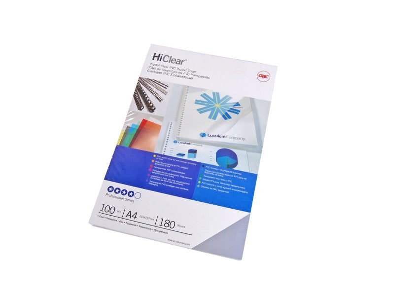 GBC HiClear Einbandfolie – A4 – 200 µm, PVC, transparent – 100 Stk.