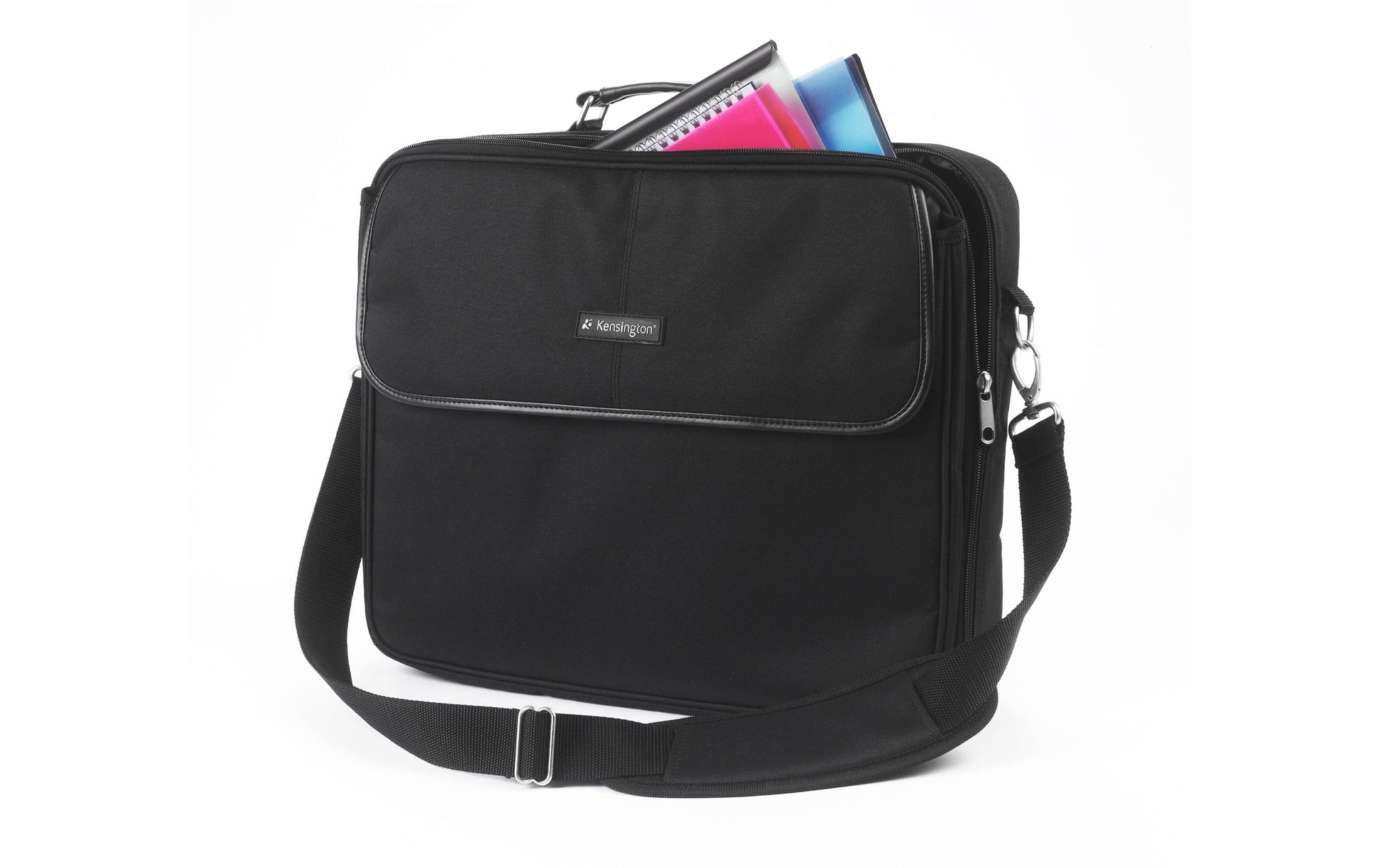 Kensington Notebook-Tasche bis 15,6" – Trolley-Band, abnehmbarer Schultergurt – Schwarz