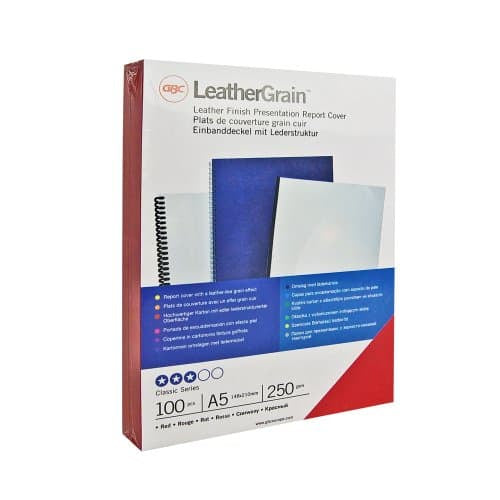 GBC LeatherGrain Umschlagdeckel – A4 – 250 g/m², Lederstruktur, matt, Karton, schwarz – 25 Stk.