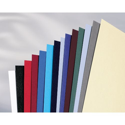 GBC LeatherGrain & HiClear Umschlagdeckel – A4 – 250 g/m², Lederstruktur, Karton, Weiss – 50 Stk.