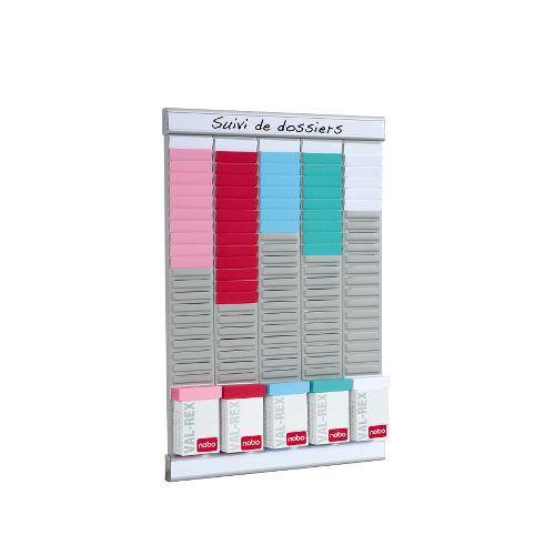 Nobo T-Karten-Planer Woche – 5 Träger, 120 Schlitze – für T-Karten Grösse 2 – 32 × 48 cm – Set