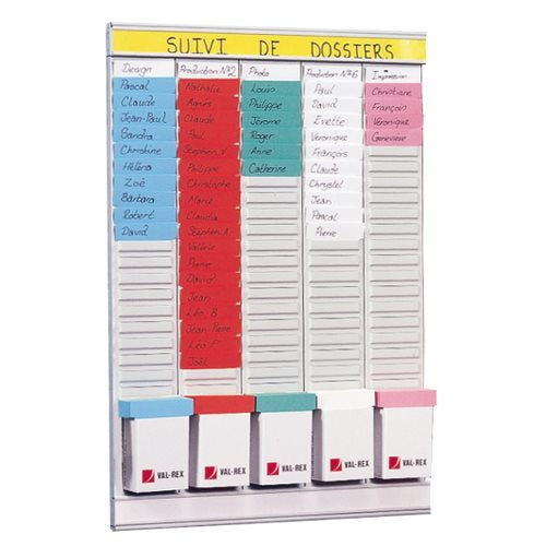 Nobo T-Karten-Planer Woche – 5 Träger, 120 Schlitze – für T-Karten Grösse 2 – 32 × 48 cm – Set