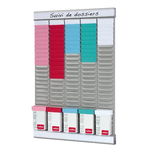 Nobo T-Karten-Planer Woche – 5 Träger, 120 Schlitze – für T-Karten Grösse 2 – 32 × 48 cm – Set