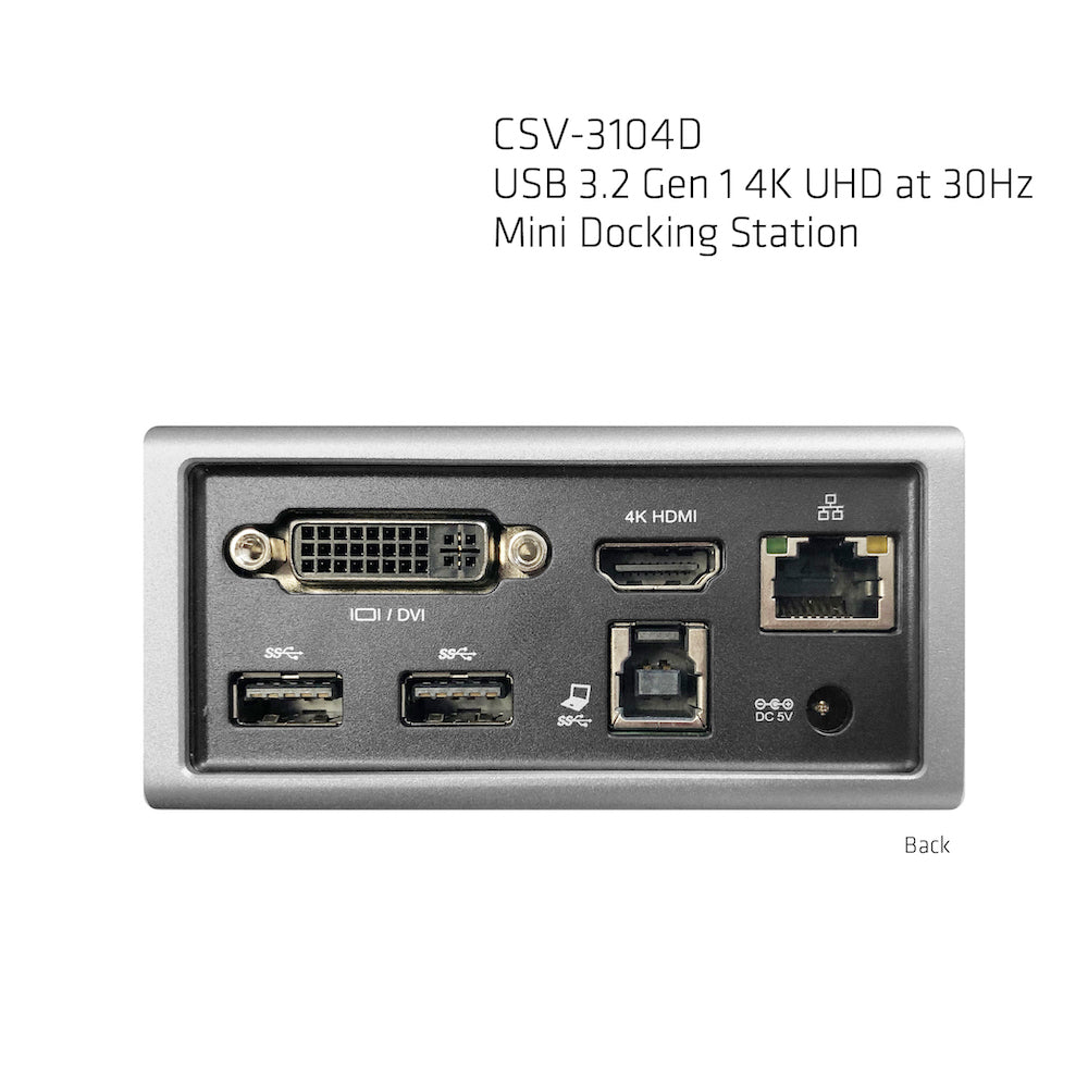 CLUB3D Club 3D CSV-3104D Dockingstation – USB-A, 1× HDMI, 1× DVI, 4× USB-A, GbE, 3,5 mm Audio, für Windows