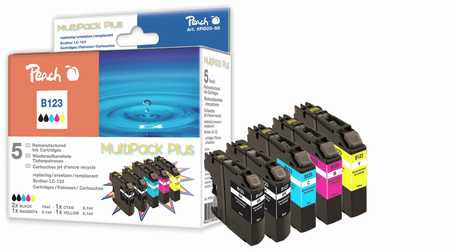 Peach Tintenpatronen-Multipack LC-123, kompatibel – für Brother MFC-J 870 DW, DCP-J 152 W, MFC-J 470 DW und andere