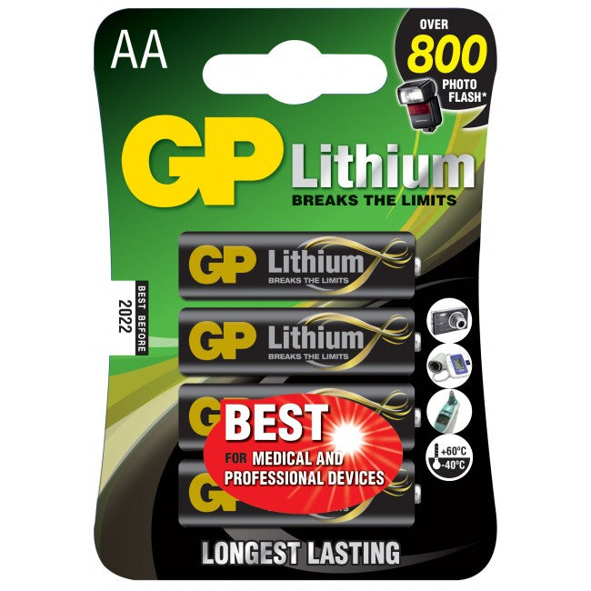 GP Batteries AA Akkus, Lithium-Mangandioxid, 1,5 V – 4 Stk.