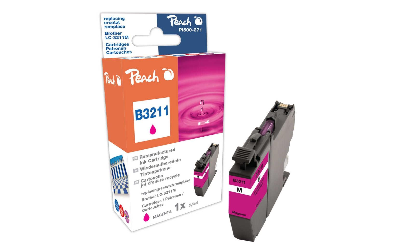 Peach LC-3211 Magenta Tintenpatrone (Kompatibel) – 225 Seiten – für Brother DCPJ 572/770/772