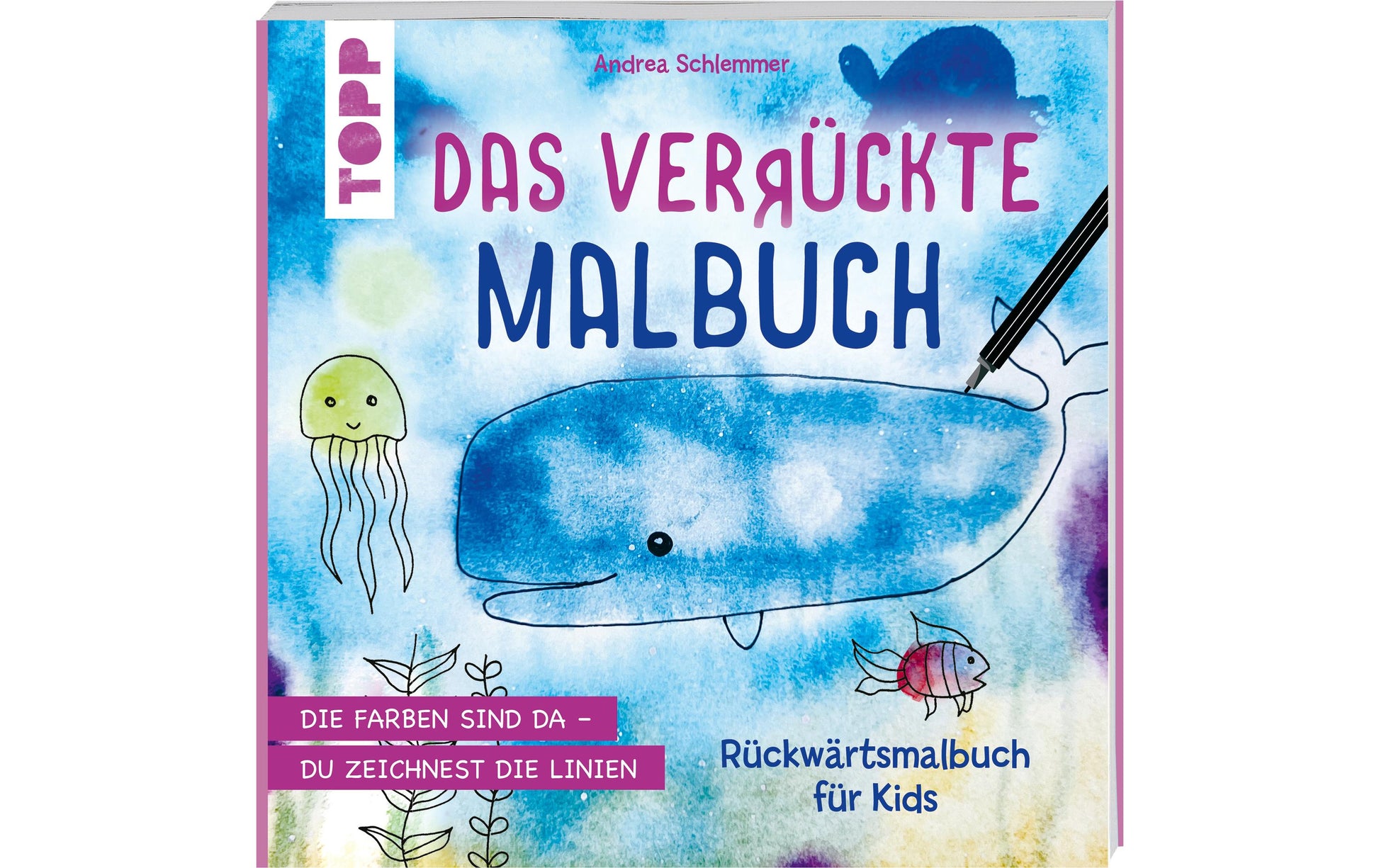 TOPP Verlag Malbuch Rückwärts (Tiere) – 21 × 21 cm – 80 Seiten – ab 7 Jahren