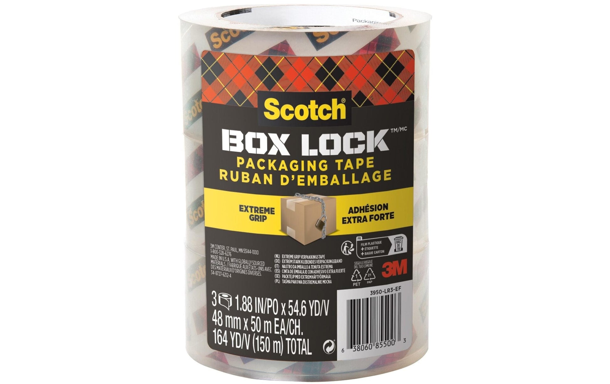 Scotch Vinylband 3950 – 48 mm × 50 m, transparent, stark