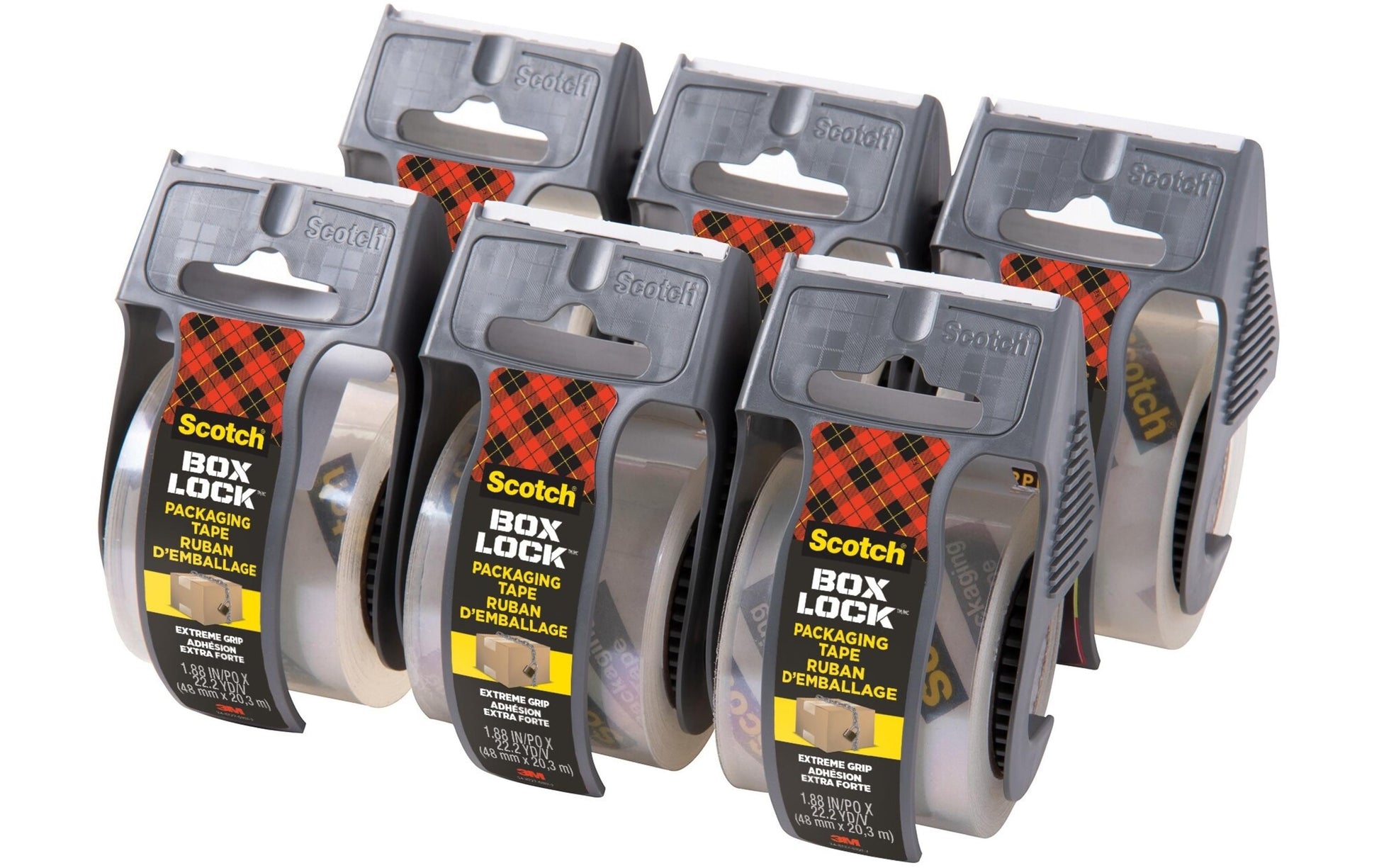 Scotch Verpackungsband Box Lock Extreme Grip – 48 mm × 20,3 m, transparent, stark