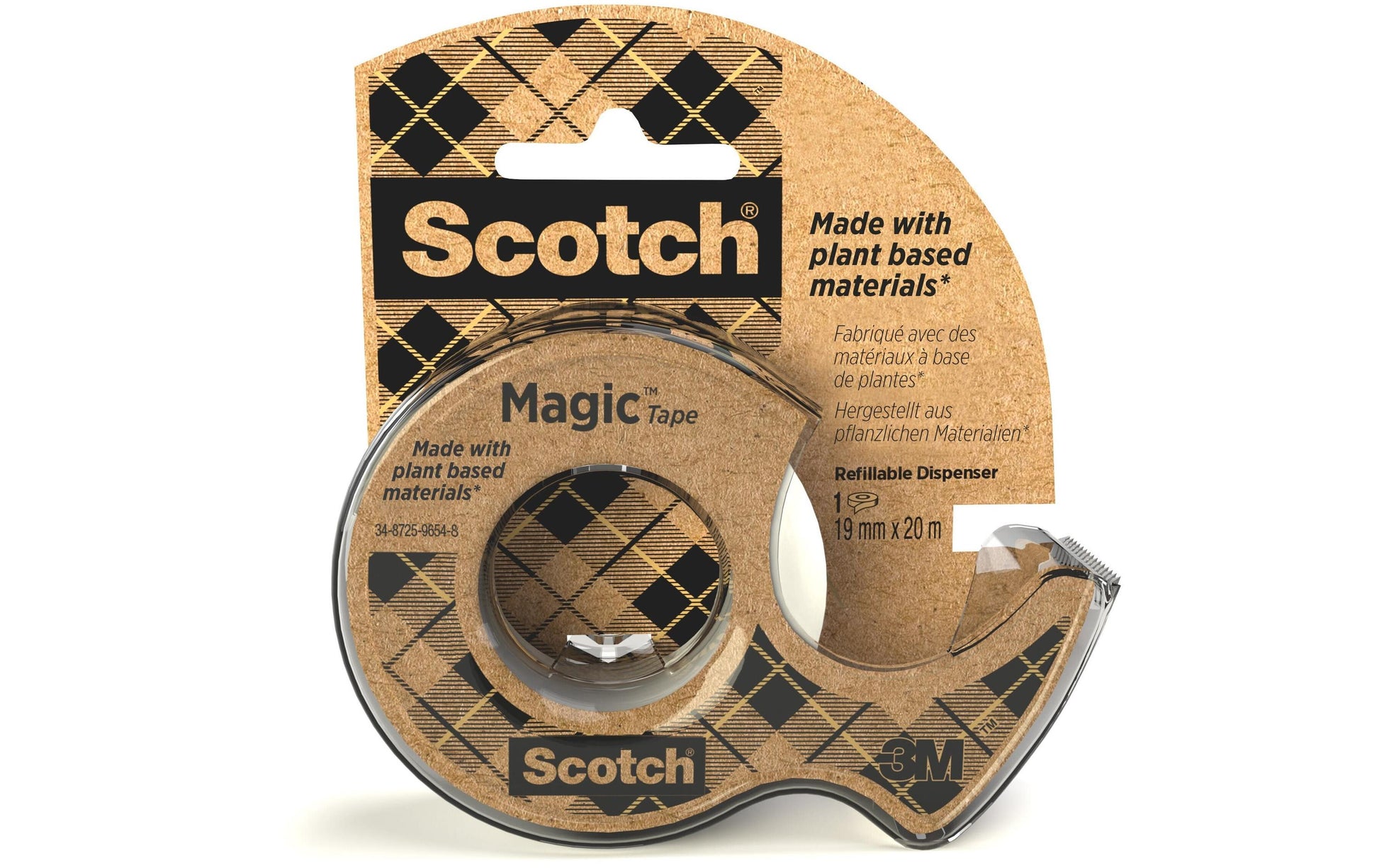Scotch Handabroller – für Rollenbreite bis 19 mm, für Bandlänge bis 20 m, für Kern 1", Zelluloseazetat
