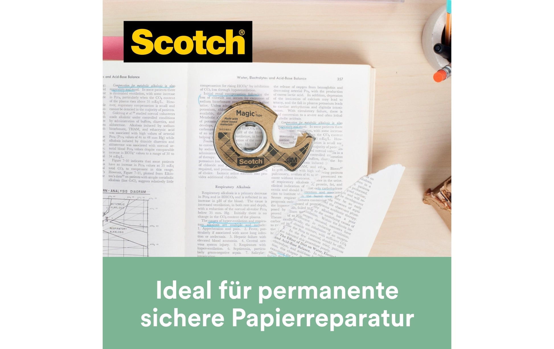 Scotch Handabroller – für Rollenbreite bis 19 mm, für Bandlänge bis 20 m, für Kern 1", Zelluloseazetat