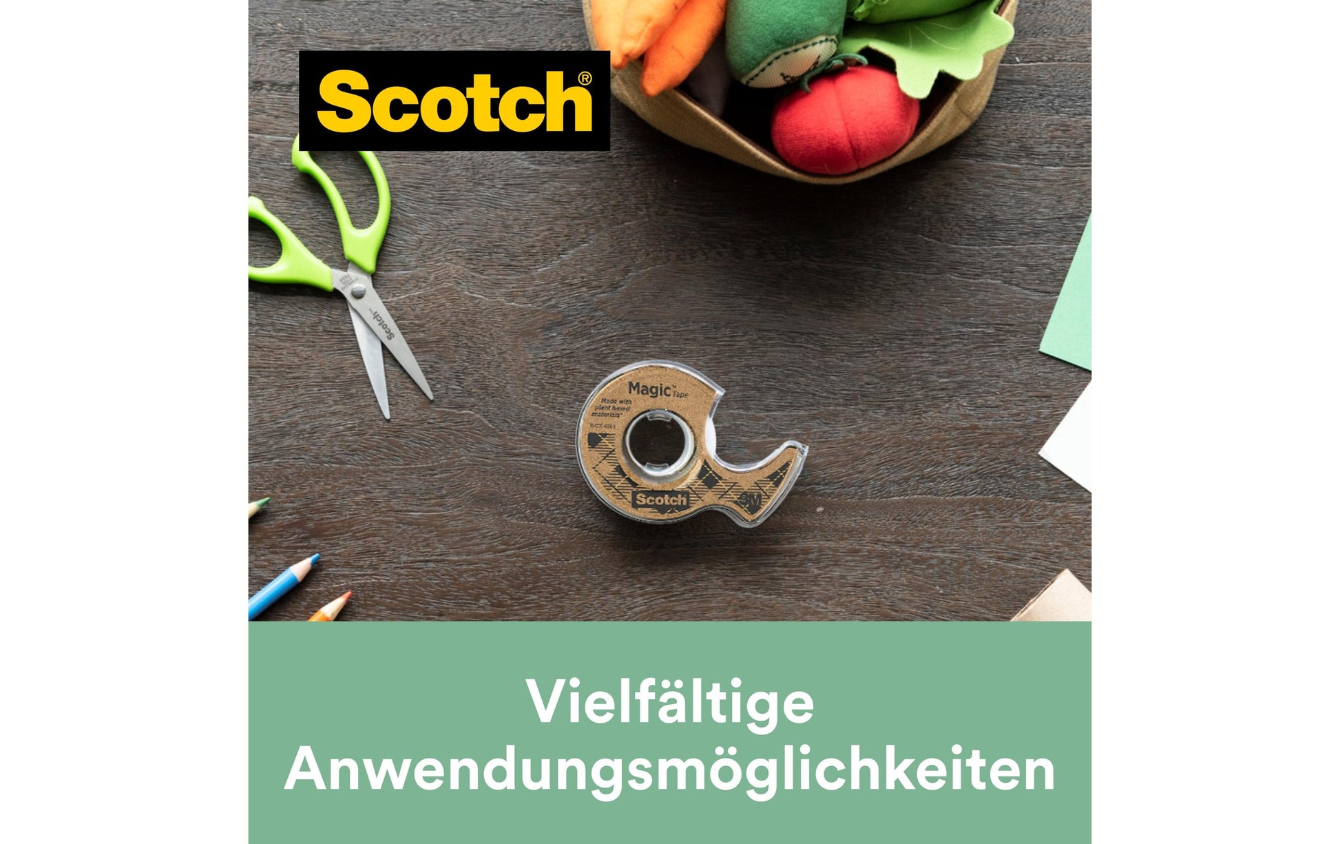 Scotch Handabroller – für Rollenbreite bis 19 mm, für Bandlänge bis 20 m, für Kern 1", Zelluloseazetat