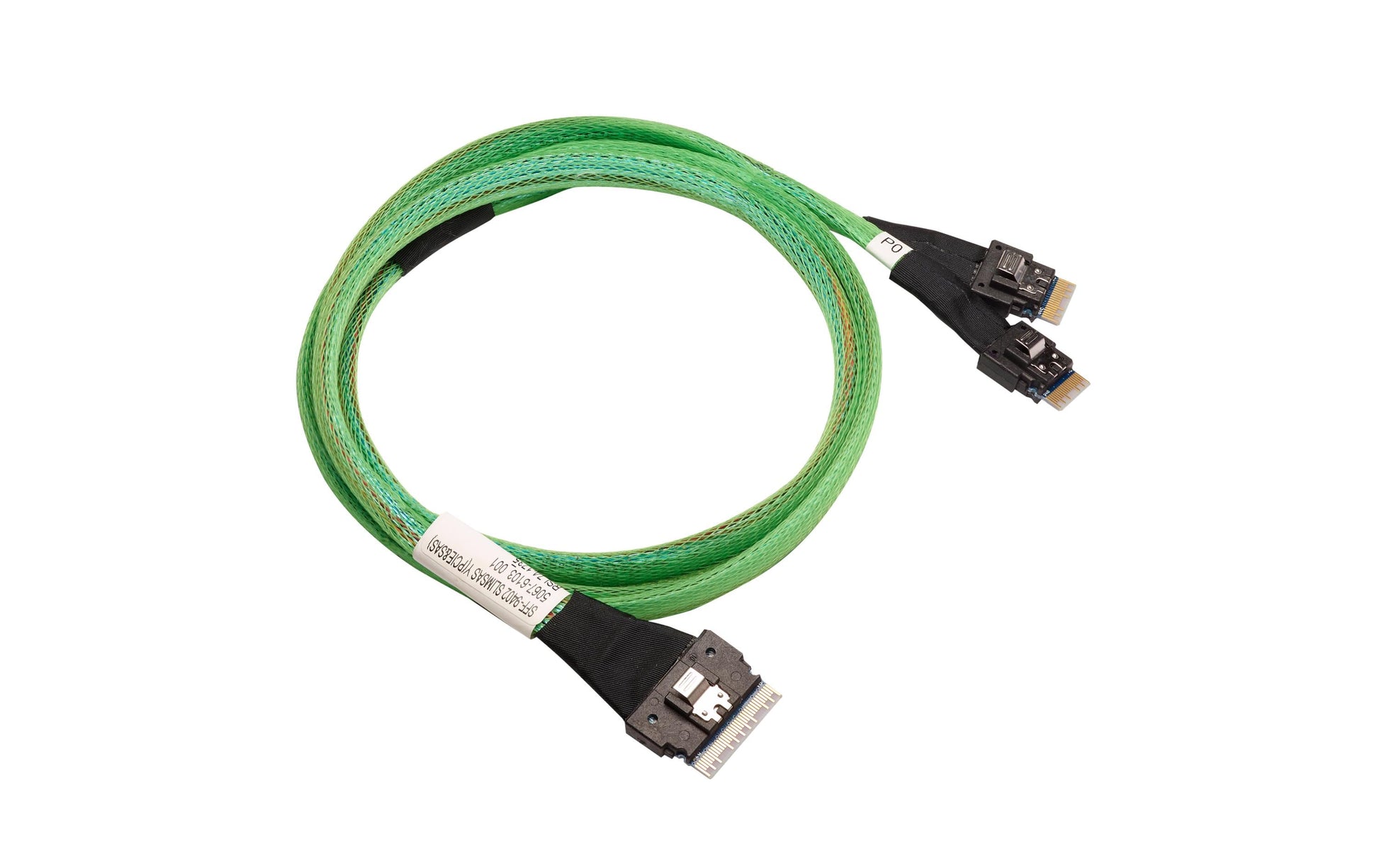 Broadcom 05-60004-00 – SAS-Kabel SFF-8654 zu 2× SFF-8654, 1 m, grün, für Broadcom 9560-16i, 9560-8i