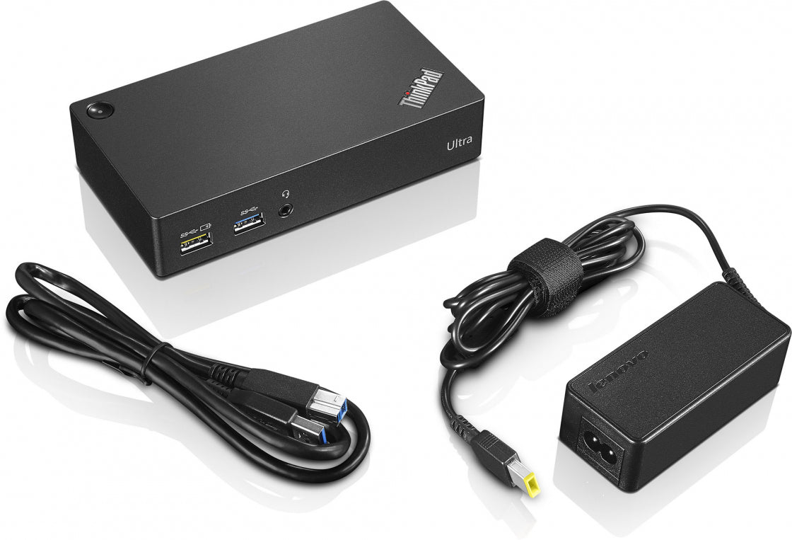 Lenovo ThinkPad USB 3.0 Ultra Dockingstation – USB-A, 1× DP, 1× HDMI, GbE, 3,5 mm Audio, für Lenovo ThinkPad