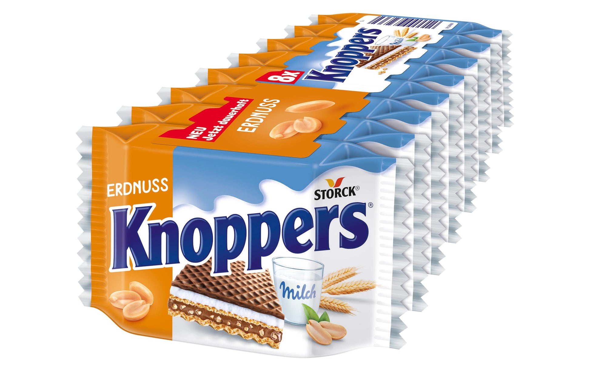 STORCK Knoppers Waffelgebäck – Erdnuss – 8 × 25 g