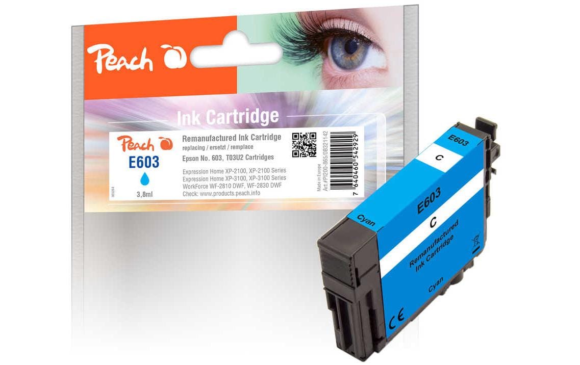 Peach 603 Cyan Tintenpatrone (Kompatibel) – 145 Seiten – für Epson Expression Home/WorkForce