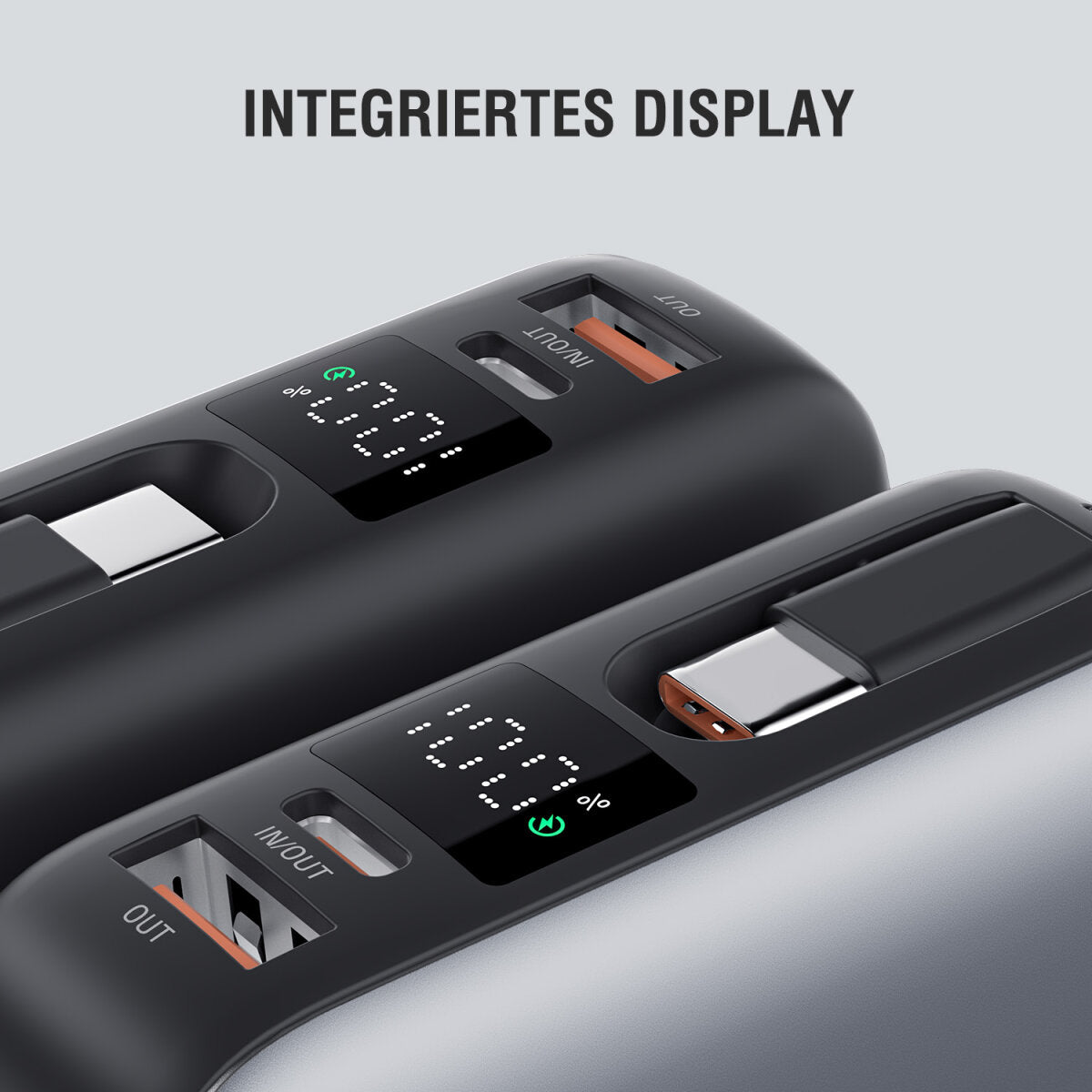 4smarts Enterprise Compact – Powerbank – 20000 mAh, PD 45 W, Anschlüsse: 1× USB-C, 1× USB-A, Grau