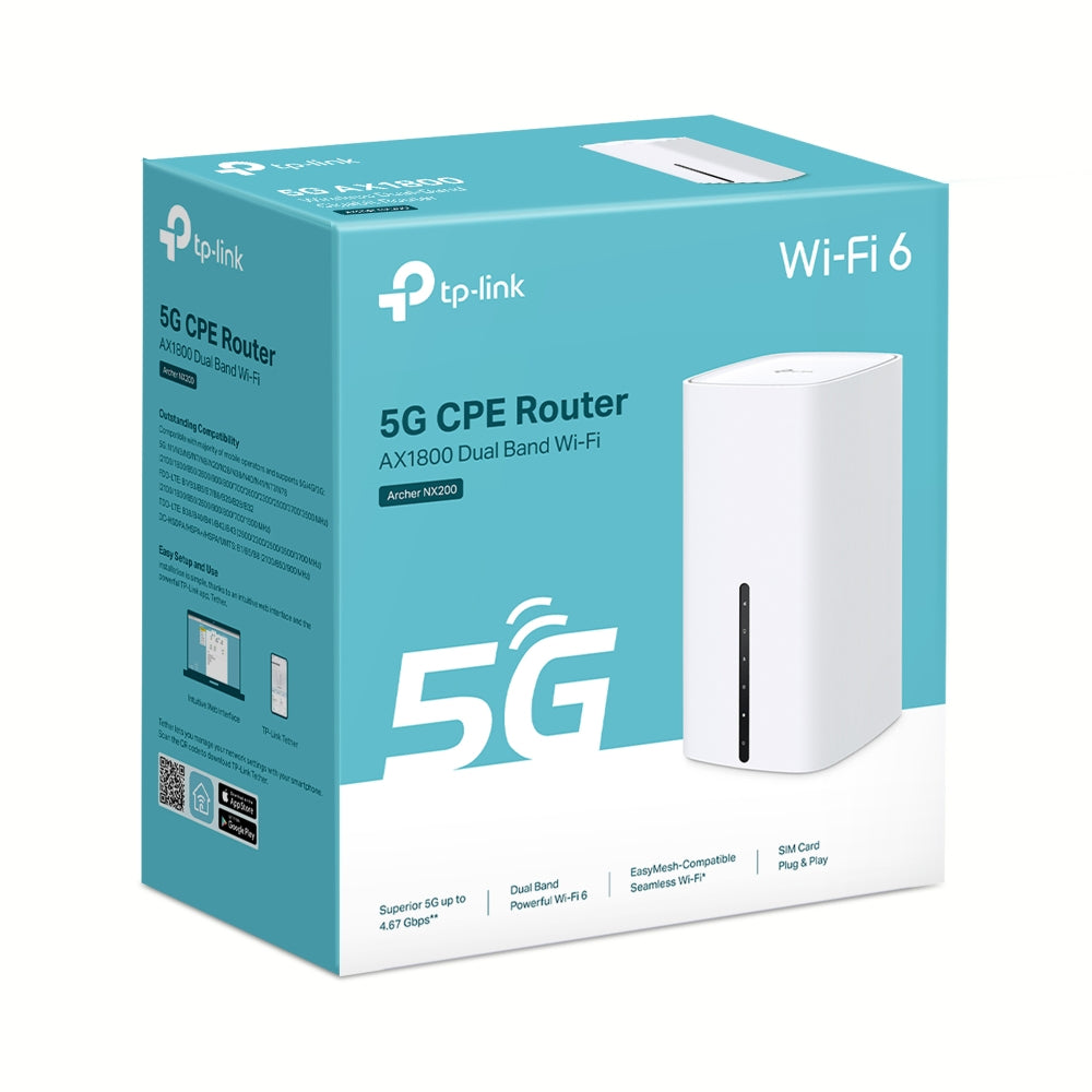 TP-Link Archer NX200 WLAN-Router – Wi-Fi 6 (802.11ax), Dual-Band, 5G (NanoSIM), 3× LAN