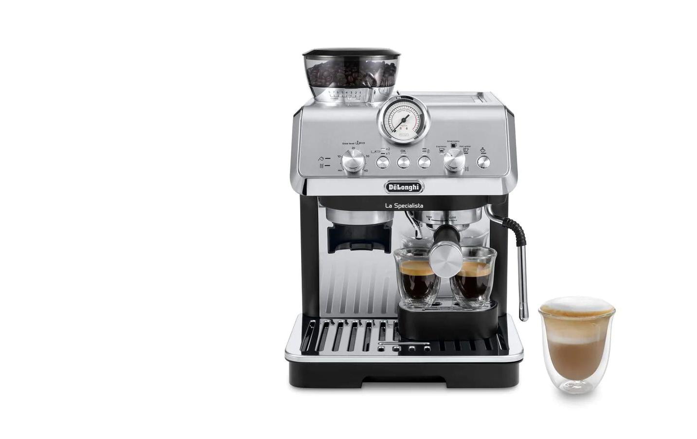 De’Longhi La Specialista Arte Siebträgermaschine – 15 bar, 1,5 l, Silber